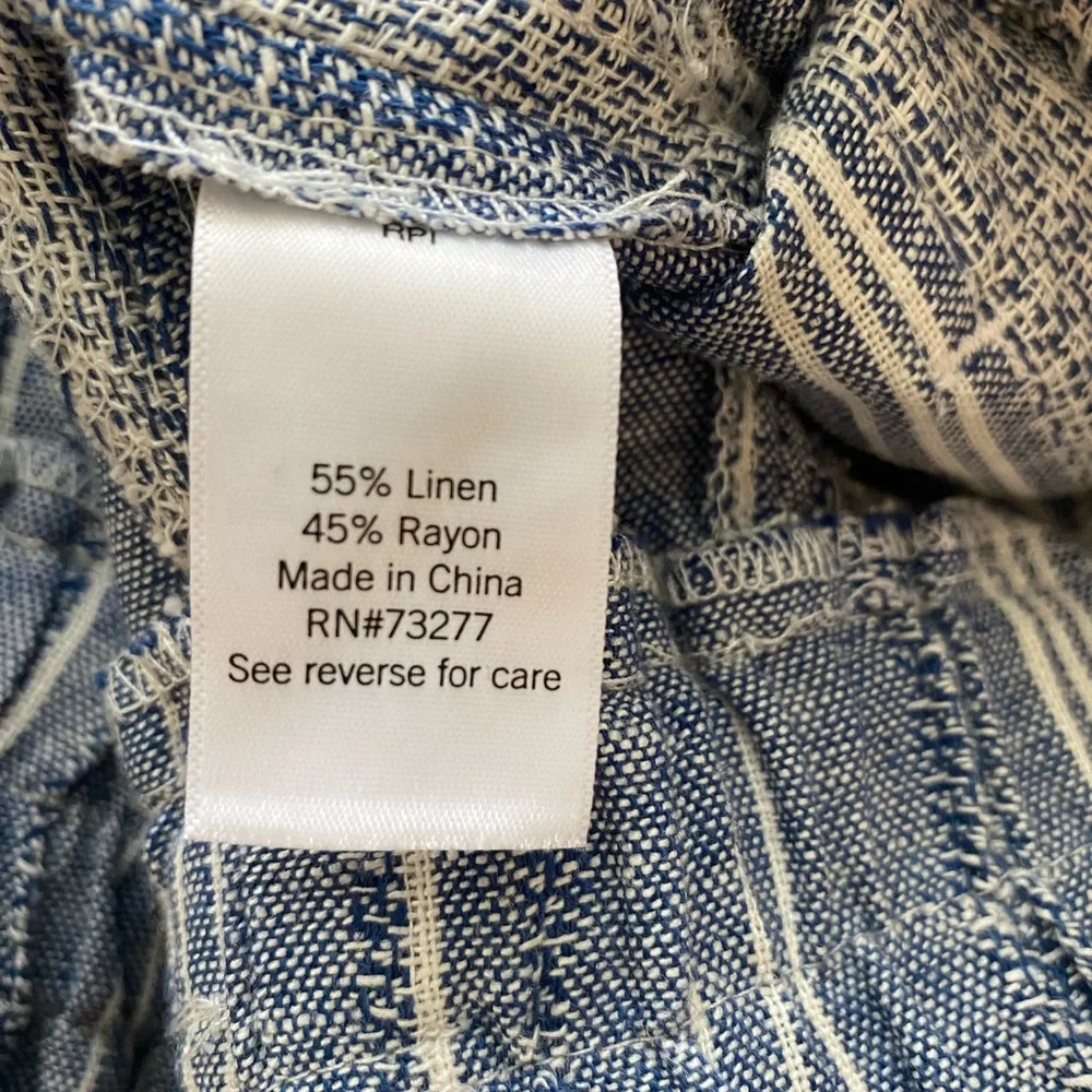 Kohl's White and Blue Linen Pants - Picture 10 of 10